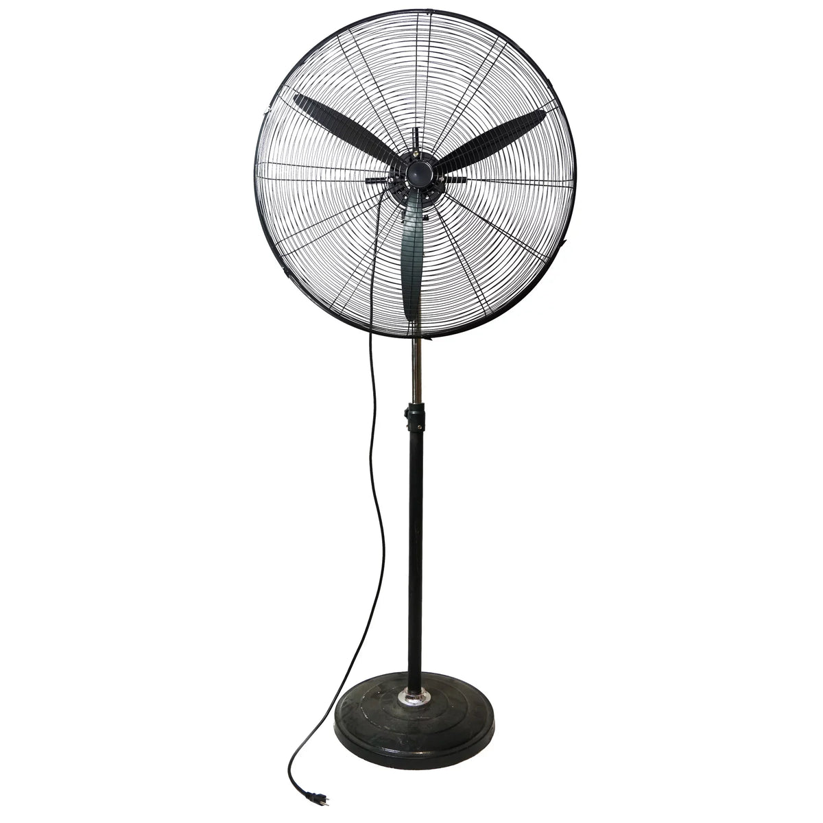 3-Speed 30" Pedestal Adjustable Fan - Oscillating Black Northlight Industrial