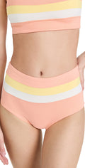 Womens L Separates Swim Bottom Space Waist High Portia Striped