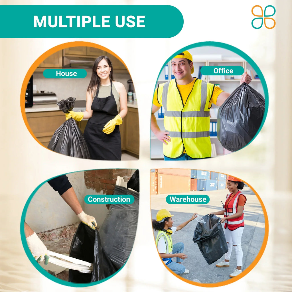 Gallon, Can 33x48, PlasticMill Bags/Case, / Trash Garbage 1.5 MIL, Black, Liners. 100 42 Bags