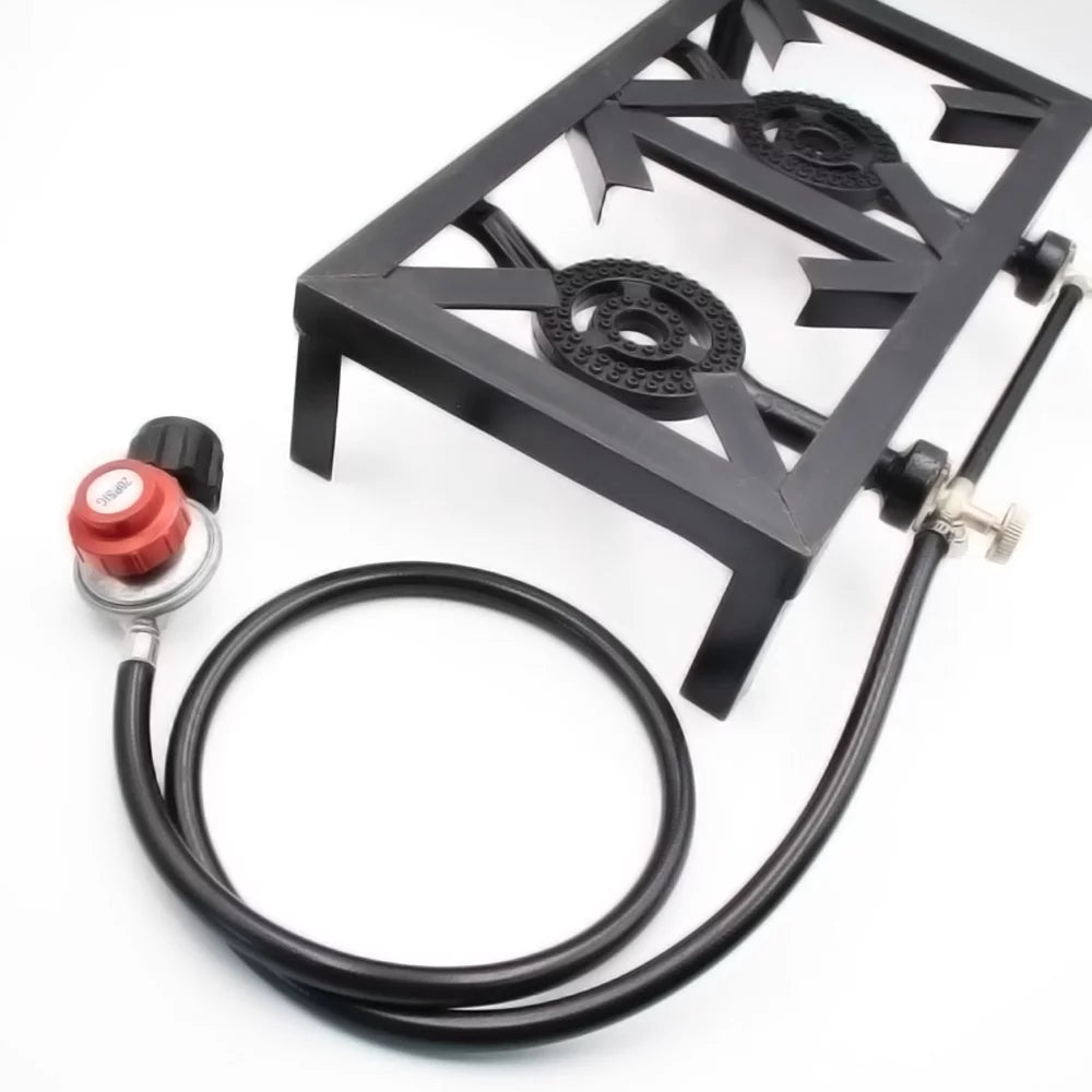 BBQ Gas for for (Standard), OWSOO Double Excursions Patio Iron Stove Propane Furnace Cast Camping Cooking