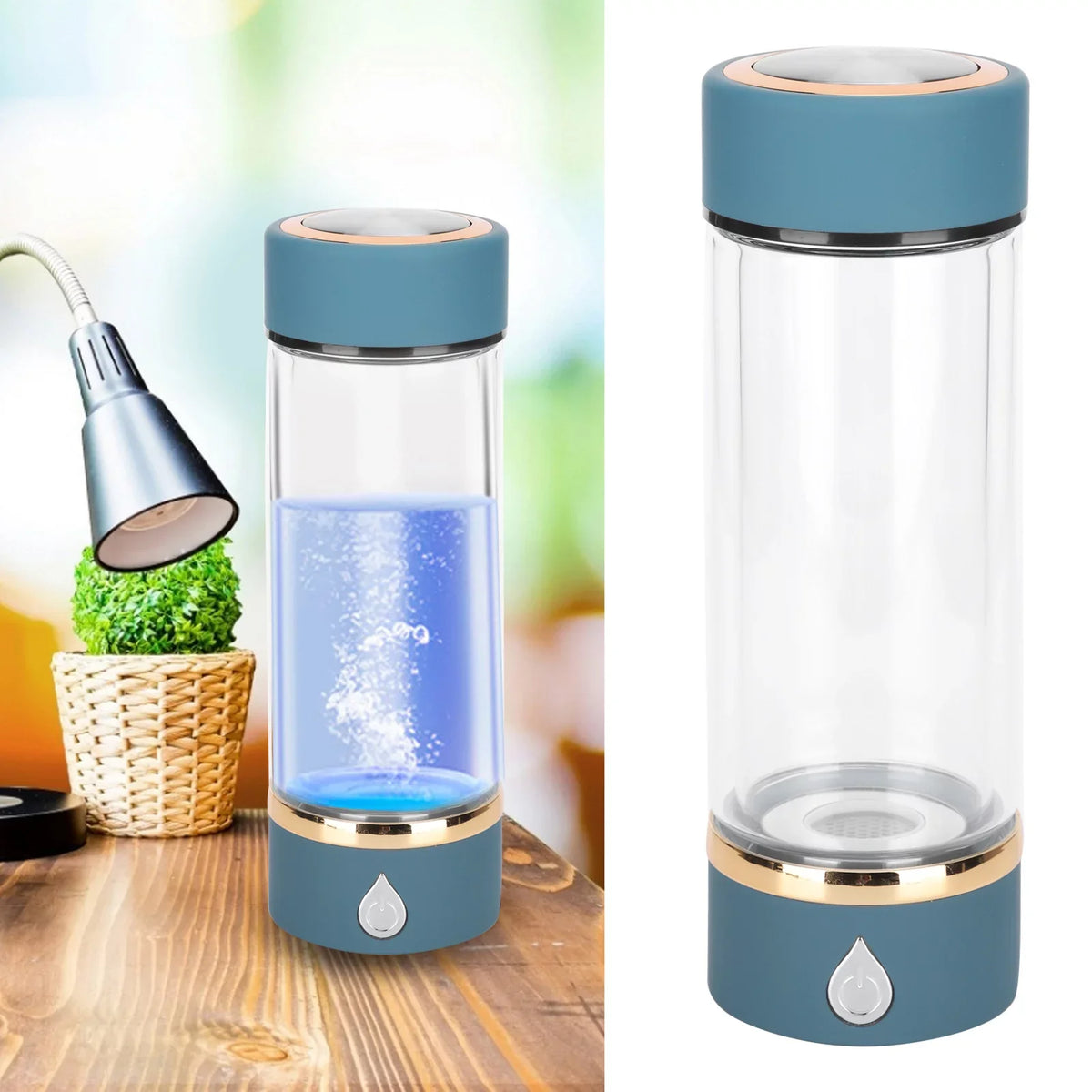 Hydrogen Portable Machine Generator Blue Water Hydrogen Water Bottle 380ml Maker USB