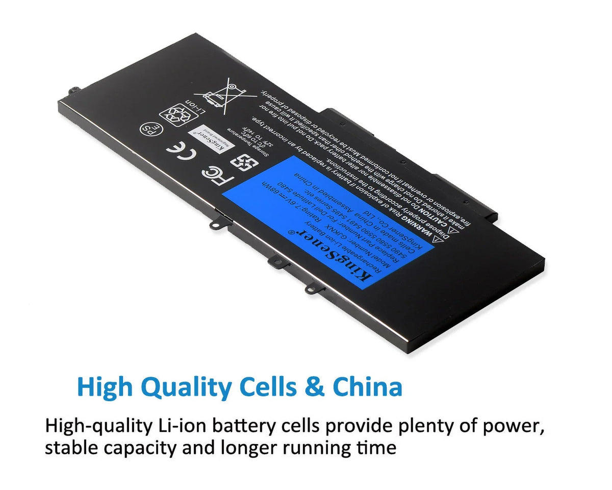 Battery Dell 5580 DELL For 5590 For 5490 GD1JP 5480 GJKNX Laptop Latitude Precision M3520 M3530 68WH 7.6V Kingsener