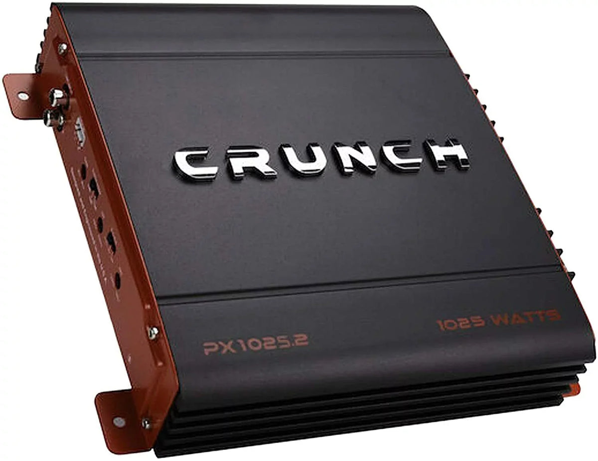 Stereo 1000W X Band 2 CH Crunch Car Power New Amplifier Bundle Audio Class-AB PX-1025.2
