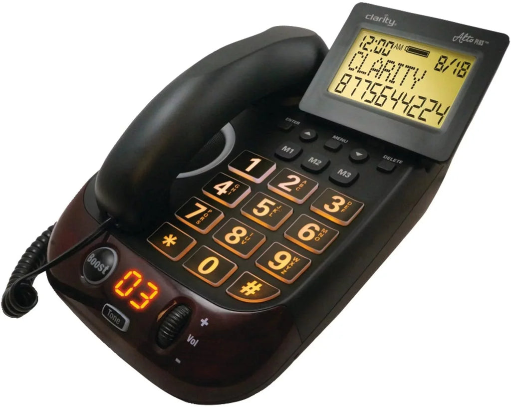 Clarity AltoPlus Big CID Extra Black Button Loud Speakerphone,