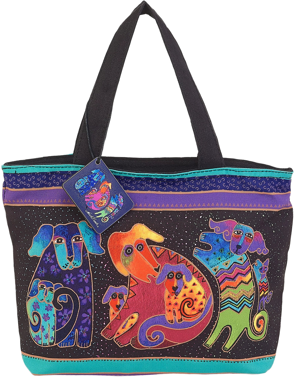Zipper Doggies Shoulder Top Tote 18"X5"X15"-Dogs &