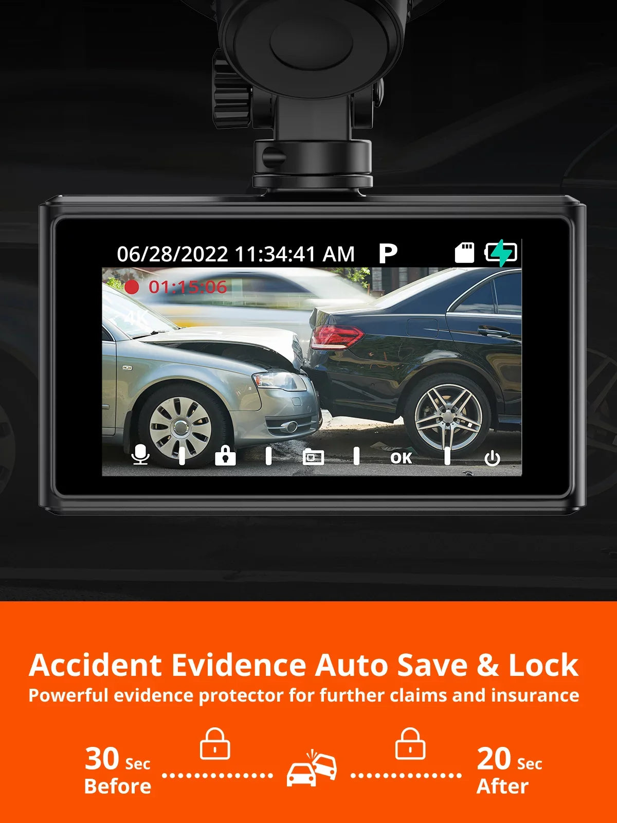 Rear 4K with Front Cam and Version] Dash Dual 256GB Vision 1080P Parking - Monitor, with Cam Cars, for Dash Pro Rear and Camera and D2 WiFi Supported[Upgraded Front Dashboard Kingslim Night Car 4K