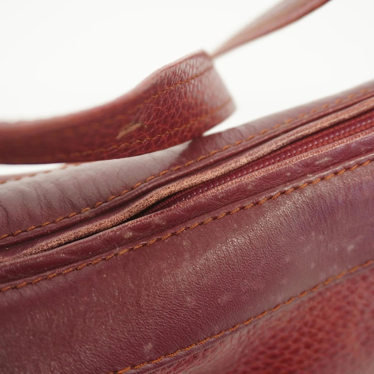 Must Cartier Bag (Good) Red Shoulder Pre-Owned Ladies Leather