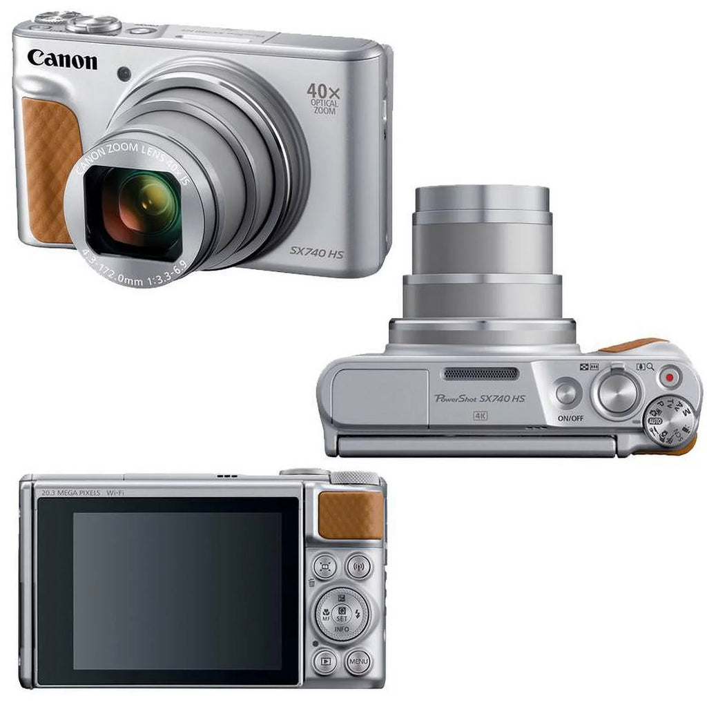 Camera 20.3MP Memory HS Digital 20.3MP 32GB Card Canon PowerShot SX740 with Silver
