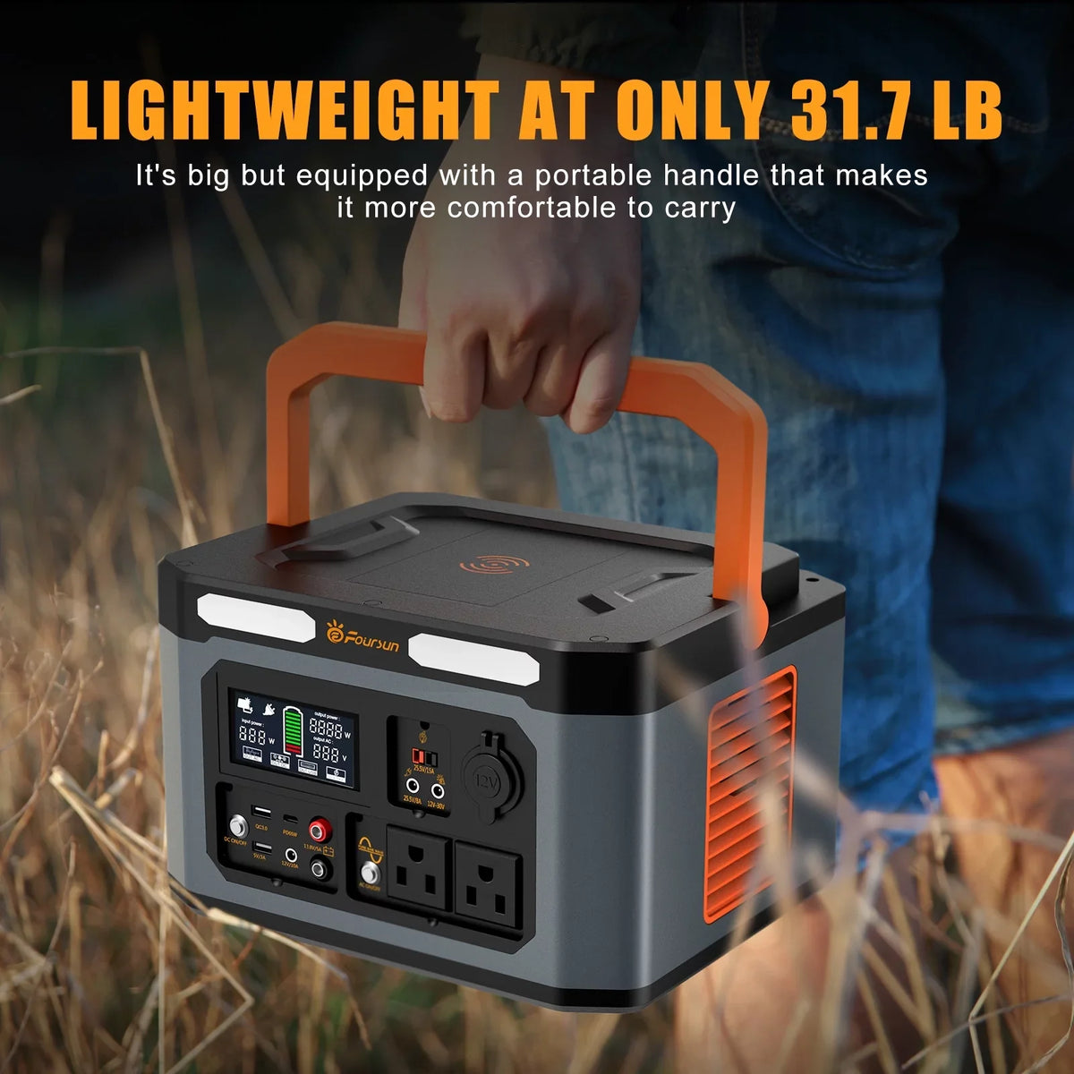 Home 2 ,Wireless Backup, Generator 65W,Solar for x Peak) Portable Camping charge,PD Power AC Emergency, 1500W 1500W(3000W Station,1598.4Wh Foursun with Outlets