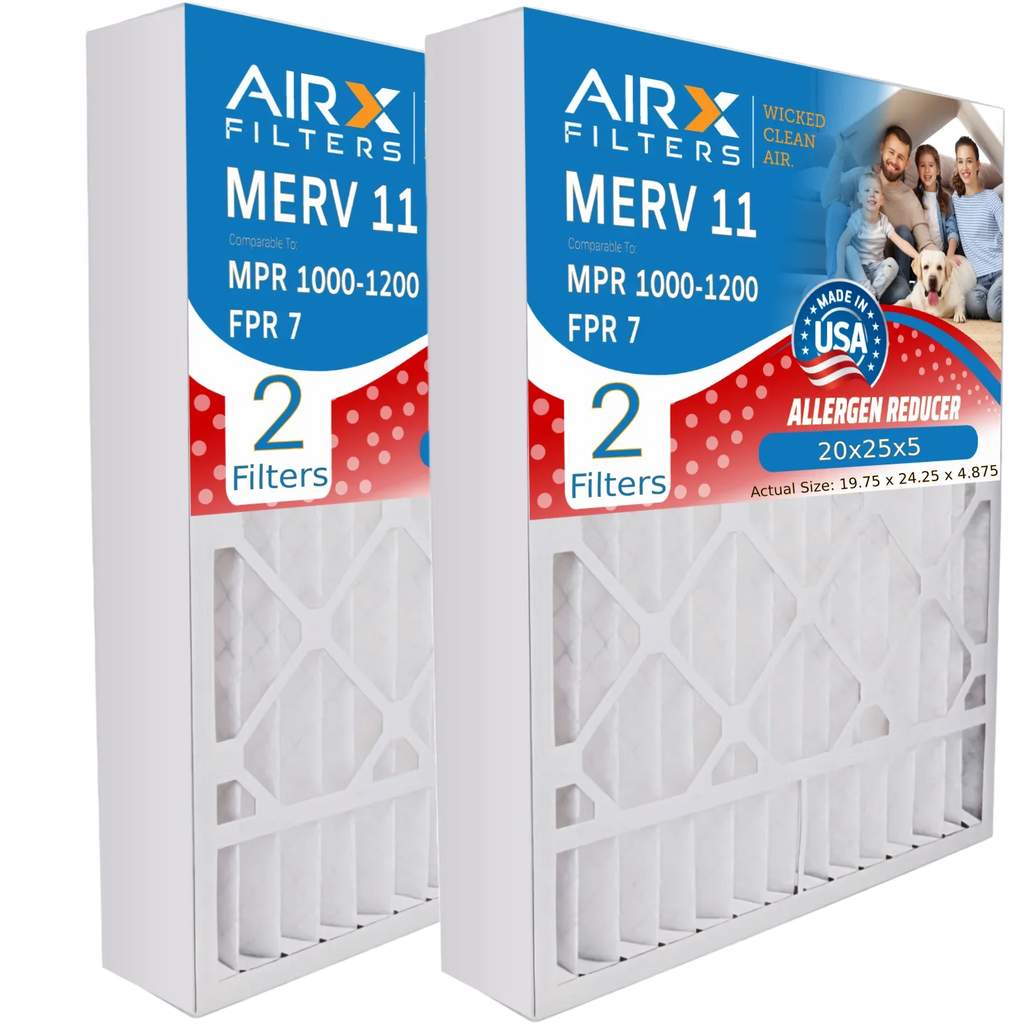 20x25x5 Filter WICKED Comparable 11 by AIRX Controls USA Made MERV CLEAN 20x25x5 46568600 MPR 11 Compatible FPR Filter 1000, AIR. Premium 1200 Air MERV & 7 FILTERS with Field # to MPR Furnace