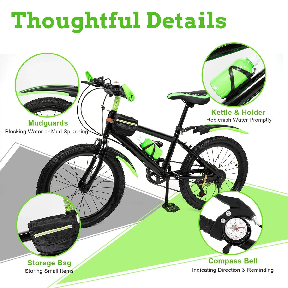 20in Bike Bicycle Kids Disc Double High Child 7 Carbon Bike Speed Steel Brake w/
