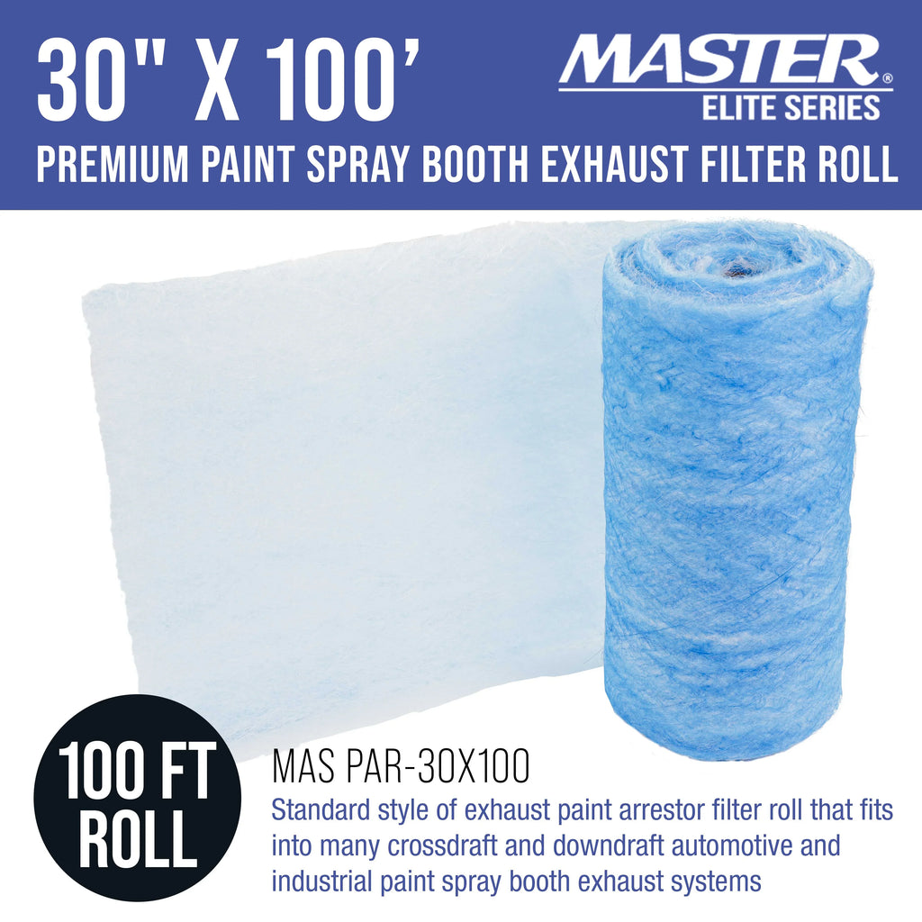Gram - 30" Booth Captures Paint Paint Exhaust Premium in 18 Particles Autobody Elite Spray 100' Auto - Booths Heavy-Duty Roll, Master Paint Overspray Traps Refinish Filter x Fiberglass Arrestor