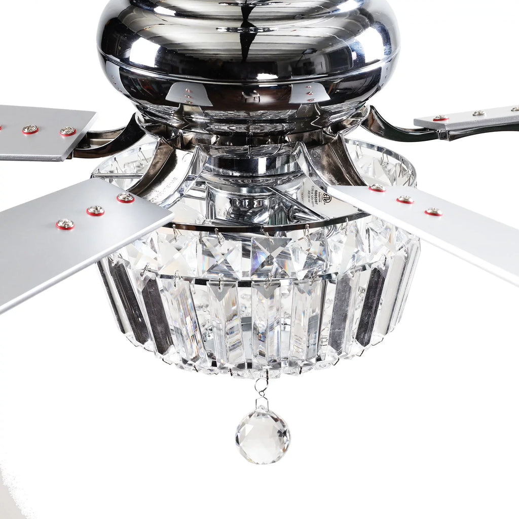 Not with Light Fan Parrot 5 Brushed Fan Included and Ceiling Bulb and Nickel Chandelier 48 Ceiling Remote Crystal Reverse Inches Blades, Uncle Modern 2 with Ceiling Fan