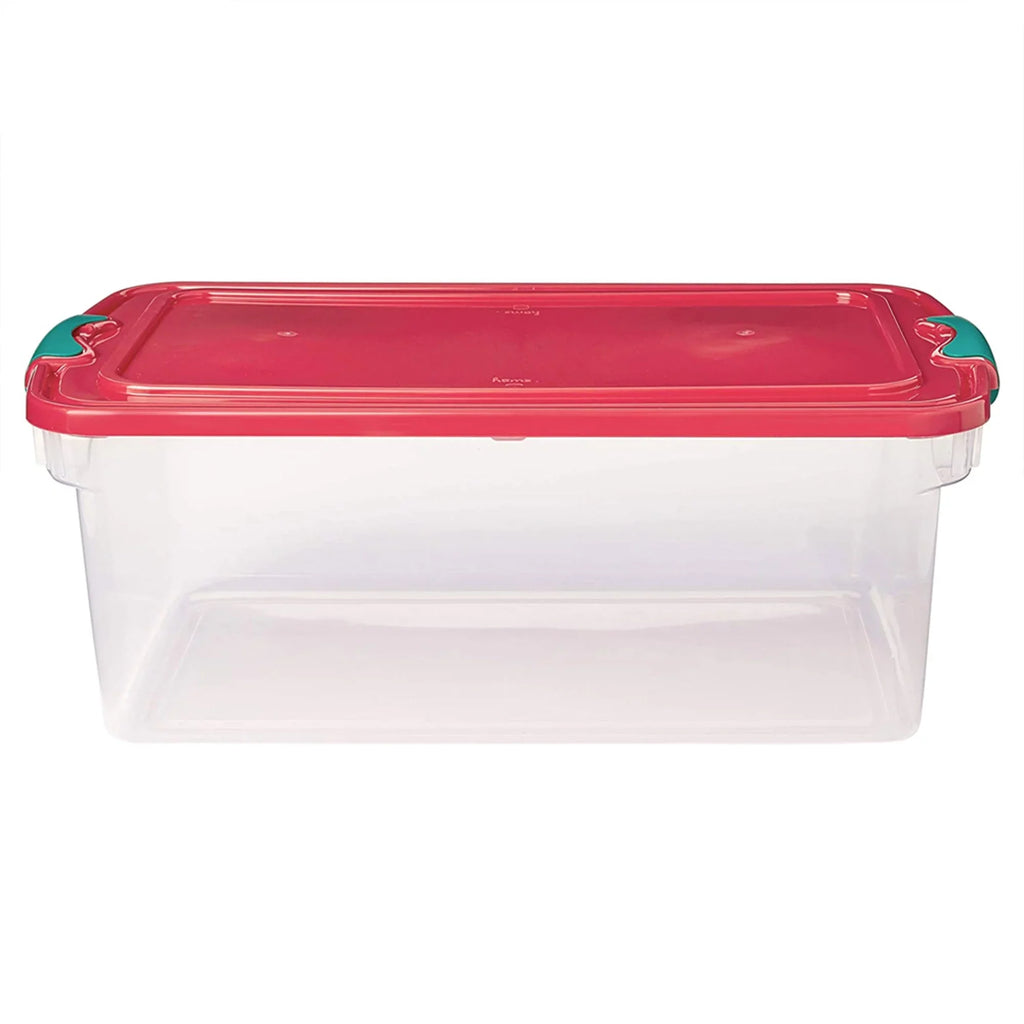 Quart Holiday Plastic Decor Pack with Latching 64 6 Lid, Storage Homz Bin