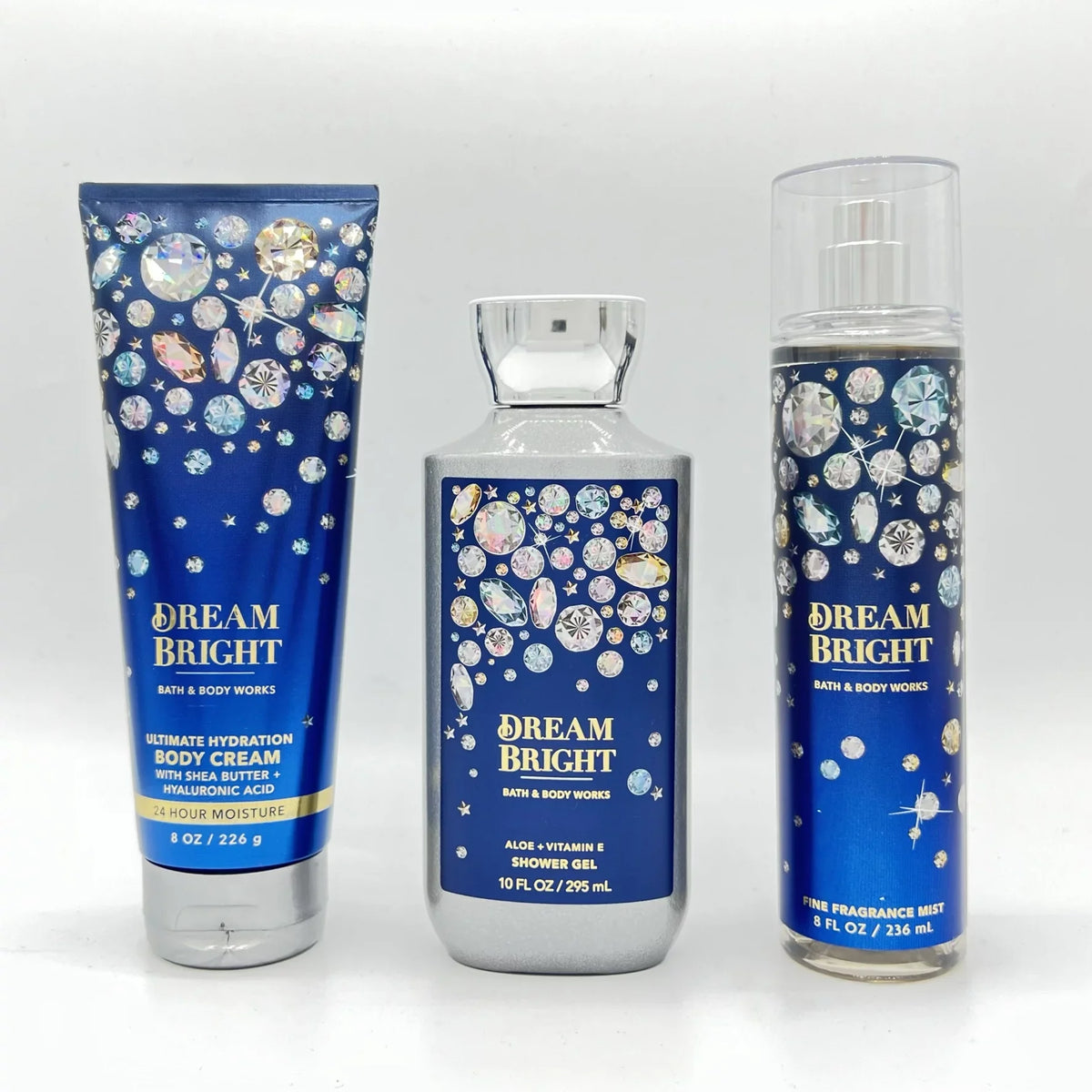 Mist Body 8oz Gel Dream Fine Shower Works Bath Body 3-Piece Bright & Fragrance Bundle Cream, 8oz and 10oz