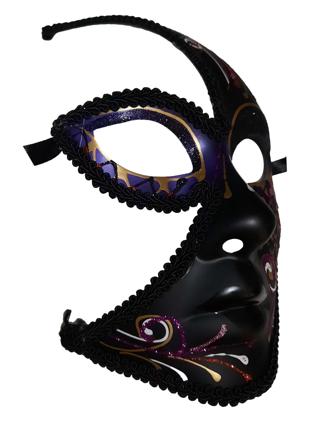 Out Fancy Full Masquerade Black Red Cut Mask
