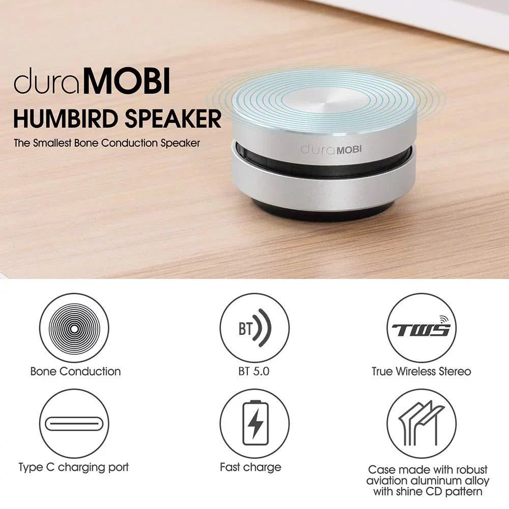 2pcs Speakers Humbird Stereo 2pcs/pack Mobi Wireless Conduction Bone Portable Speaker Speaker Mini Dura
