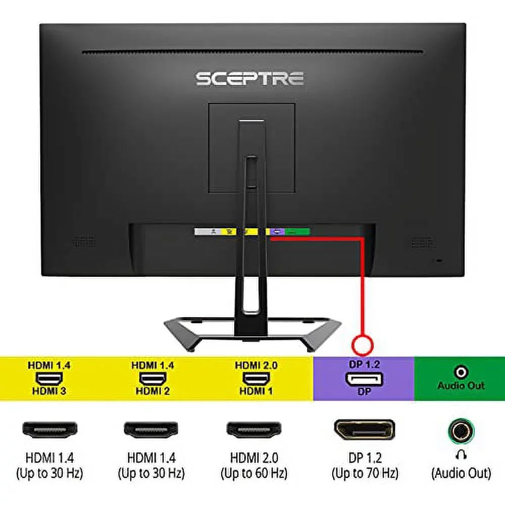 HDMI Sceptre 3840 Build-in UHD 27" 2160 2021 70Hz Monitor x (U275W-UPT) sRGB DisplayPort to Black up IPS 99% 4K Speakers,