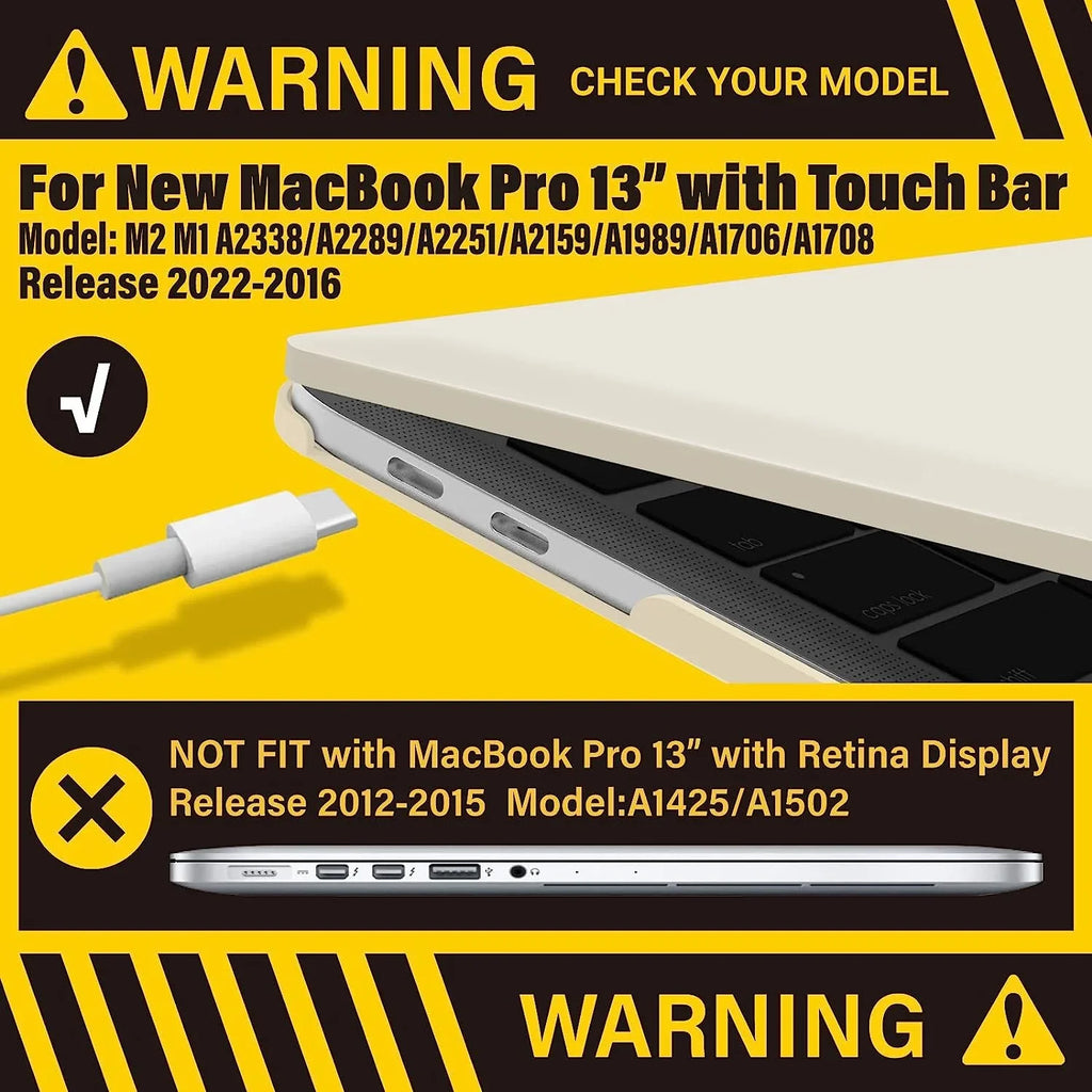 13 MacBook with A1708, M1 A2289 Case IBENZER M2 A2159 2021-2016 2022 Inch A2251 A1989 Compatible A2338 2023 A1706 Pro