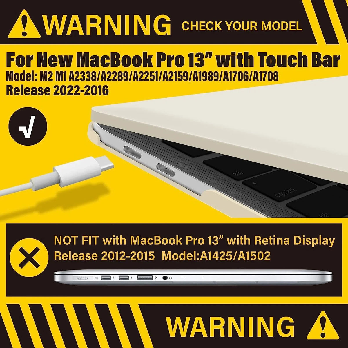 13 MacBook with A1708, M1 A2289 Case IBENZER M2 A2159 2021-2016 2022 Inch A2251 A1989 Compatible A2338 2023 A1706 Pro