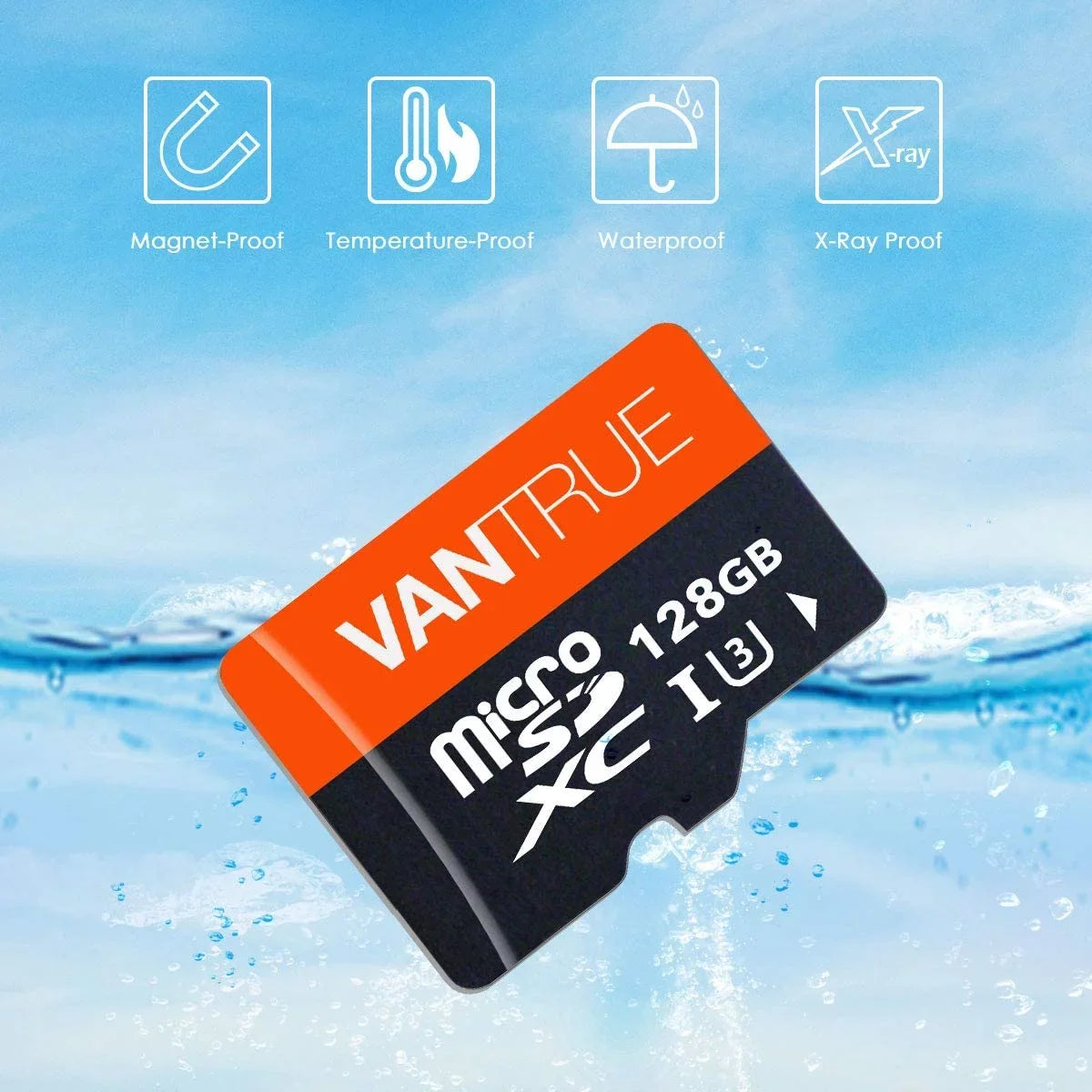 Body Security Camera, Cams, UHD Cams, Action V30 U3 Other 4K Adapter Class 10 Memory Dash with Video Vantrue 128GB Monitoring for Card Surveillance UHS-I MicroSDXC Cams &