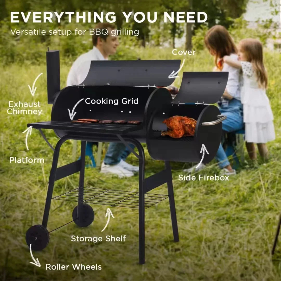 BBQ Outdoor Meat Charcoal Pit Barbecue Vebreda Smoker Grill Cooker Backyard