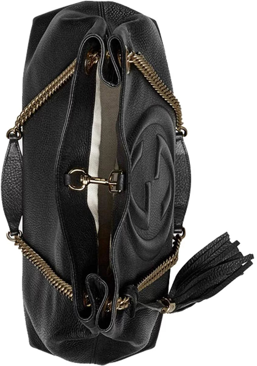Shoulder Soho Gucci Handbag Chain Leather Black
