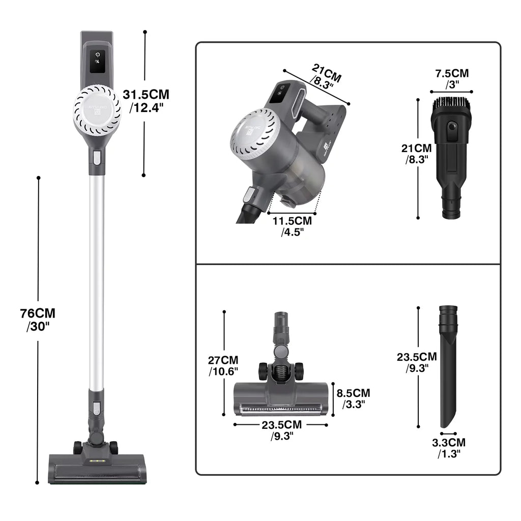 with Mins Runtime, for Home Powerful 30 in Dayplus Cleaners 1 Filtration Up Stick Cordless Batteries, Vacuum Lithium HEPA Vacuum to 6 Upright 2000mAh Cleaner,