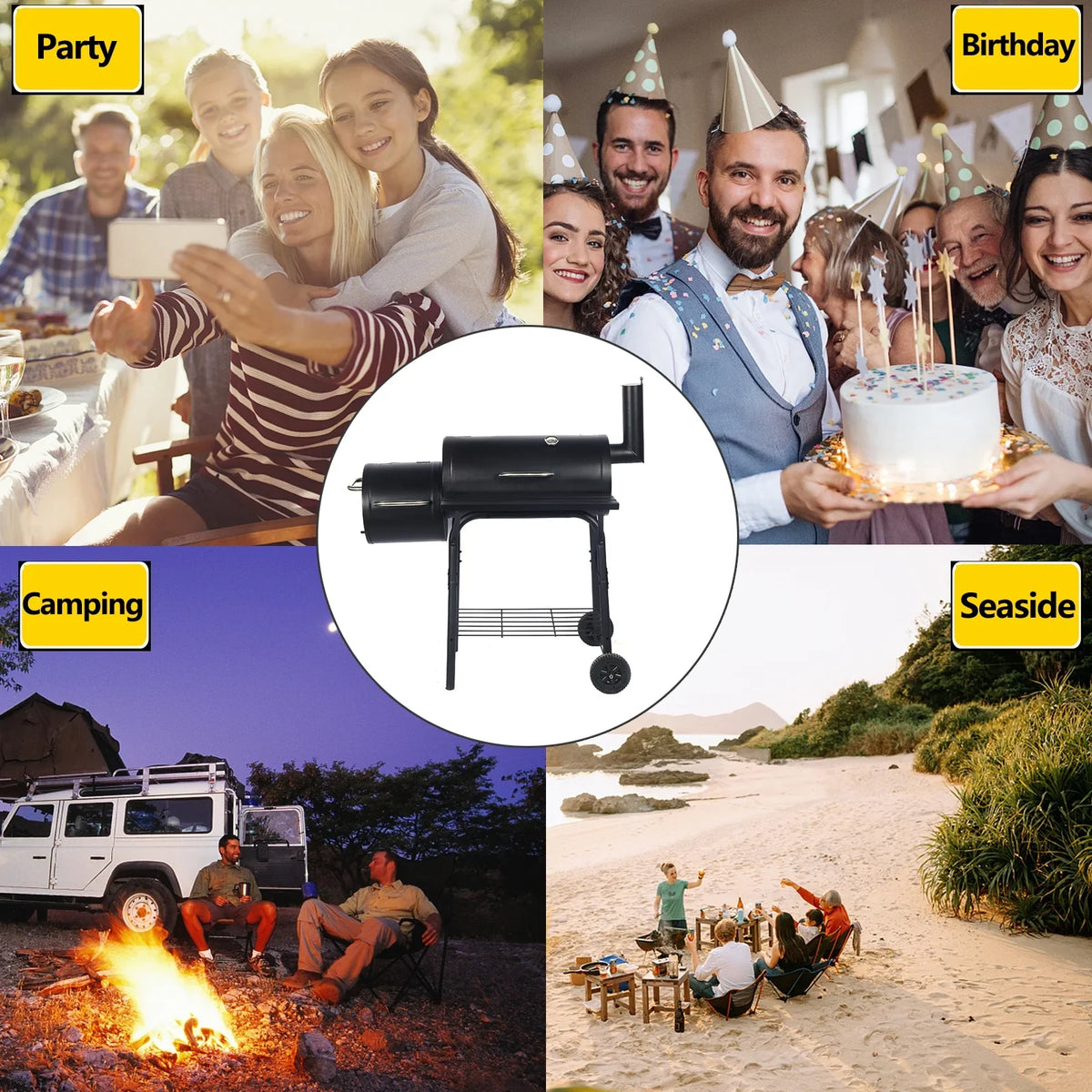 BBQ Outdoor Meat Charcoal Pit Barbecue Vebreda Smoker Grill Cooker Backyard