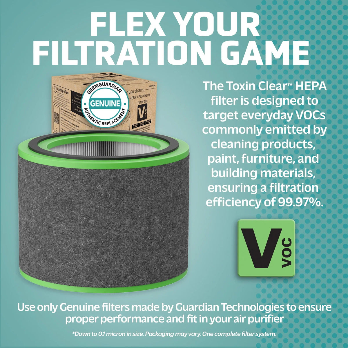 FLT151VO Germ Clear AC151 Guardian Purifiers, Filter for V HEPA Genuine and Filter AirSafe Toxin Replacement Air