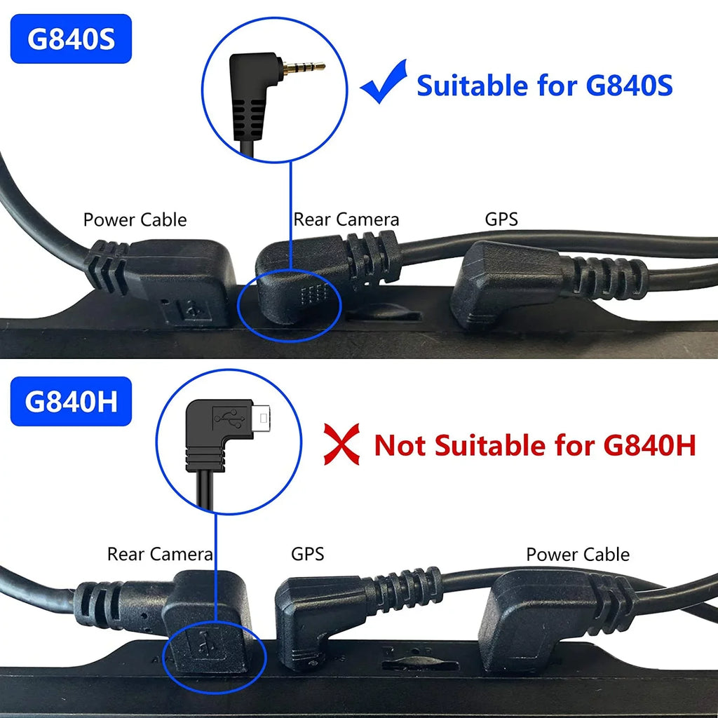pin,2.5mm) G900 Suitable / Cable / Plus, Cord Camera Extension for 33Feet / not Rear G850 (4 T10 G840H / G840S