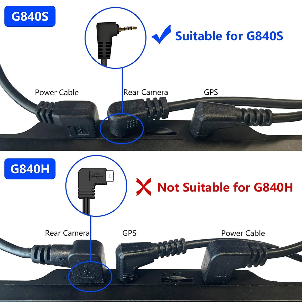 pin,2.5mm) G900 Suitable / Cable / Plus, Cord Camera Extension for 33Feet / not Rear G850 (4 T10 G840H / G840S