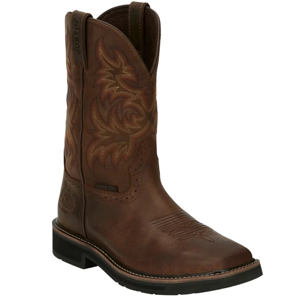 Original Inch Driller Safety Justin Mens Casual Toe Work Steel Workboots 11 Electrical Shoes