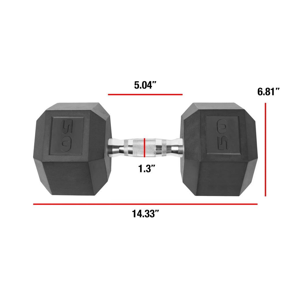 Dumbbell, 50lb Coated Pair