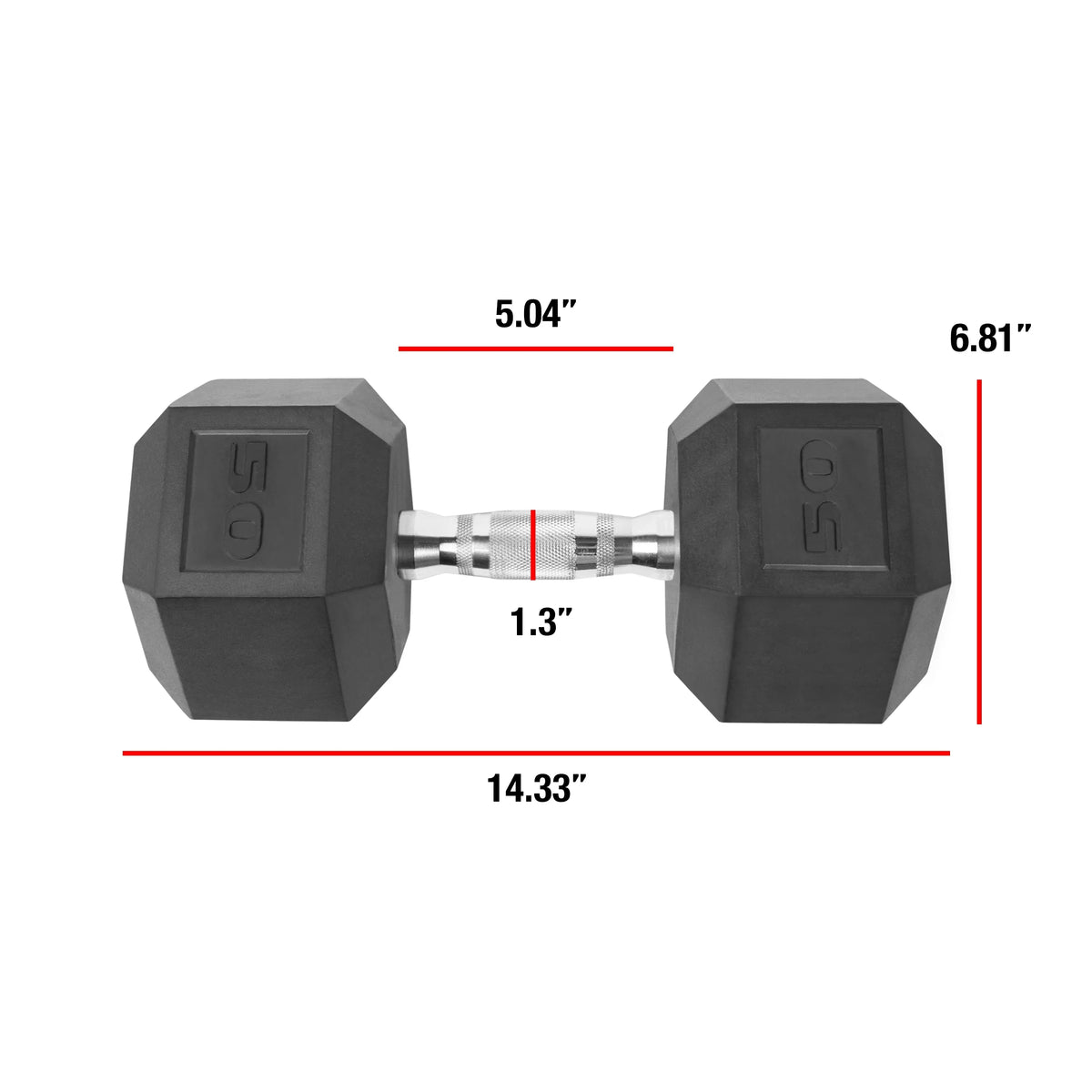 Dumbbell, 50lb Coated Pair