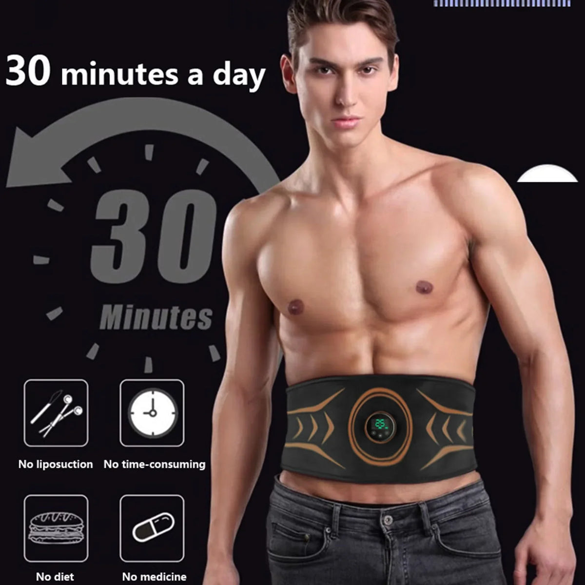 Radirus Abs Fitness Abs Suitable Muscle Belt Belt,Enhance Muscle Equipment Belt Fitness Belt Workout Fitness Abs Equipment Suitable Tone Stubborn Workout Fitness Belt Fat Suitable Dazzduo