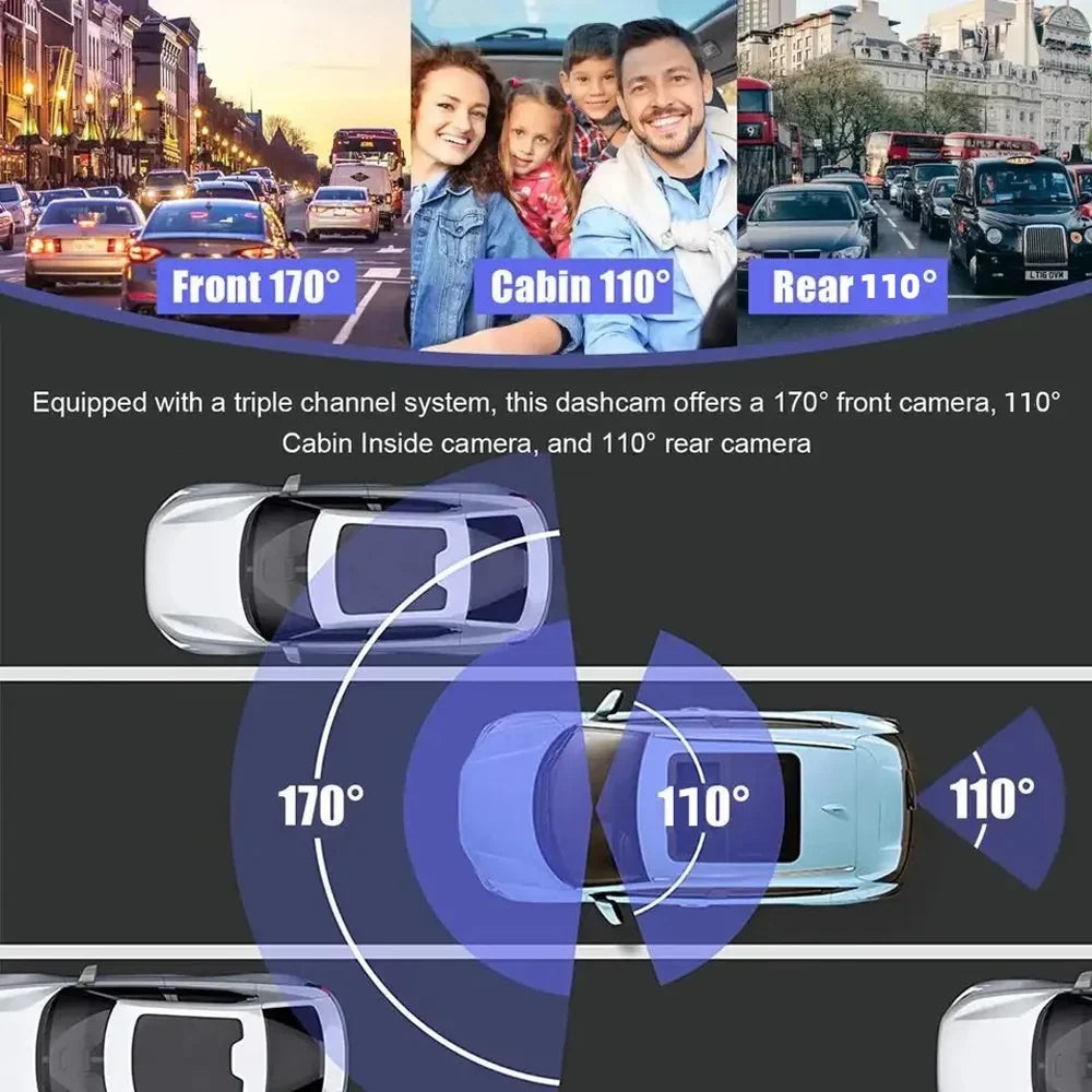 Video Mirror Cam and Clear Recording Car Rearview for with Parking Car Anself Dash
