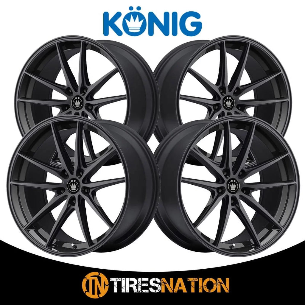 '+45et Gloss 17x8 Konig Oversteer Black 37B Wheel 5x100