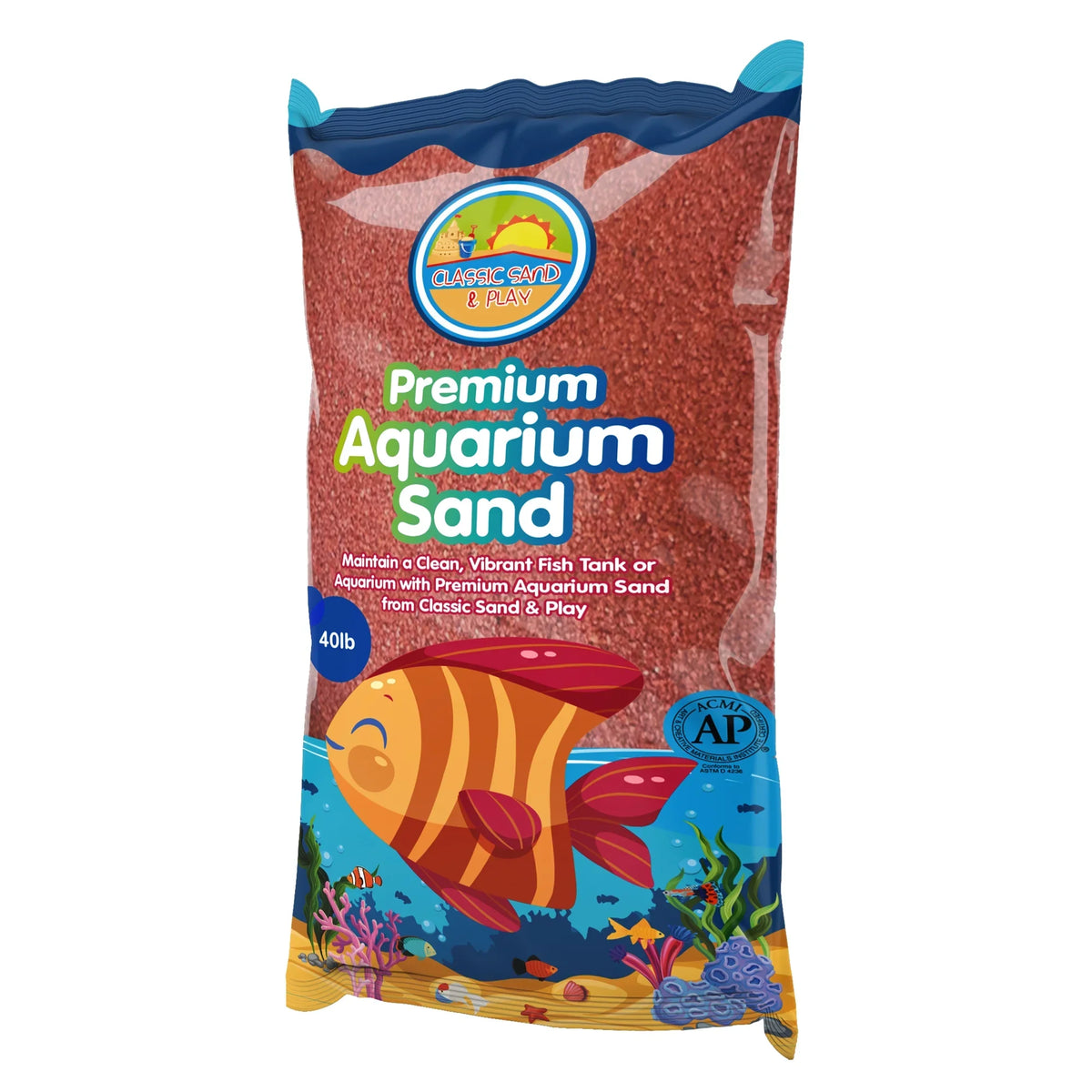 SAND PLAY lb. Sand Tanks, Natural Aquarium and CLASSIC Orange Freshwater for Saltwater 40 &