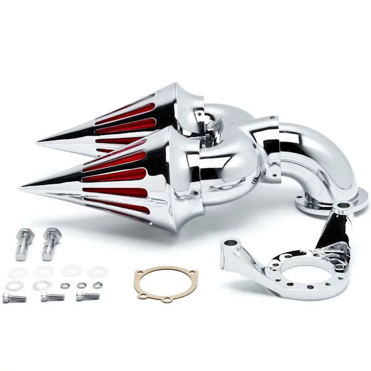 Air Filter Kit Custom Spike Applications Krator Dual Intake Sportster Harley-Davidson Chrome with Compatible Cleaner