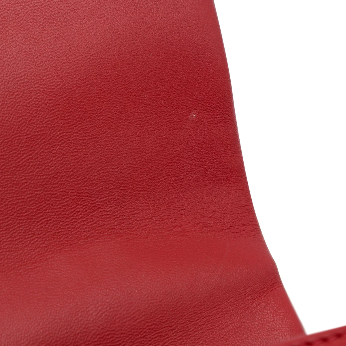 Lambskin Small (Good) Satchel Authenticated Red Flap Unisex Bag Chanel Leather Carry Easy Pre-Owned