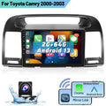 Car Wireless Bluetooth Carplay Auto Android 2+64G Stereo Podofo AHD Android 13 FM Camry WIFI Hifi, Radio Camera Toyota Touch GPS Backup Link 2000-2003 9'' for Screen Mirror