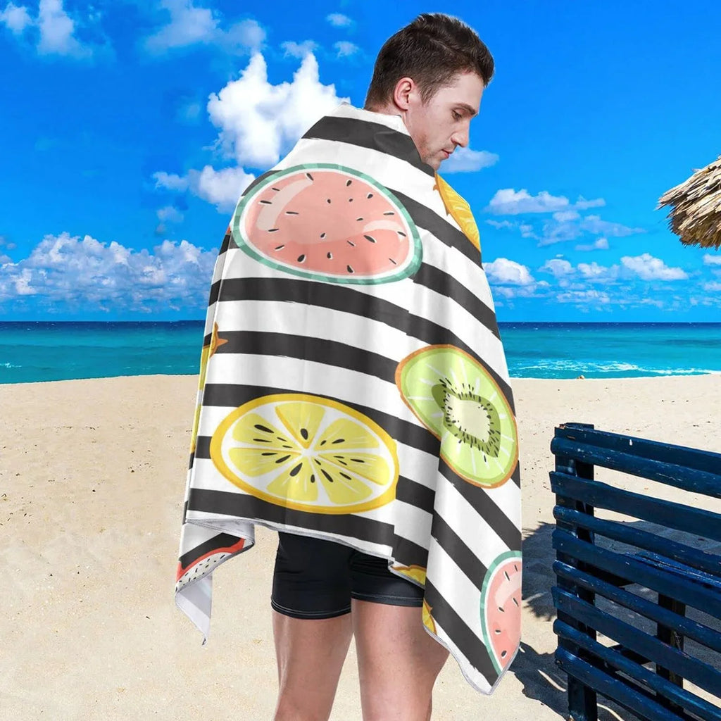 Multipurpose Blanket, Quick Towel, Free Beach Towel Towel Lightweight Slice Towel Bath Thin Pool Bestwell Sand Swim Shower Oversized 30”X60” Tropical Yoga Microfiber Dry Fruit