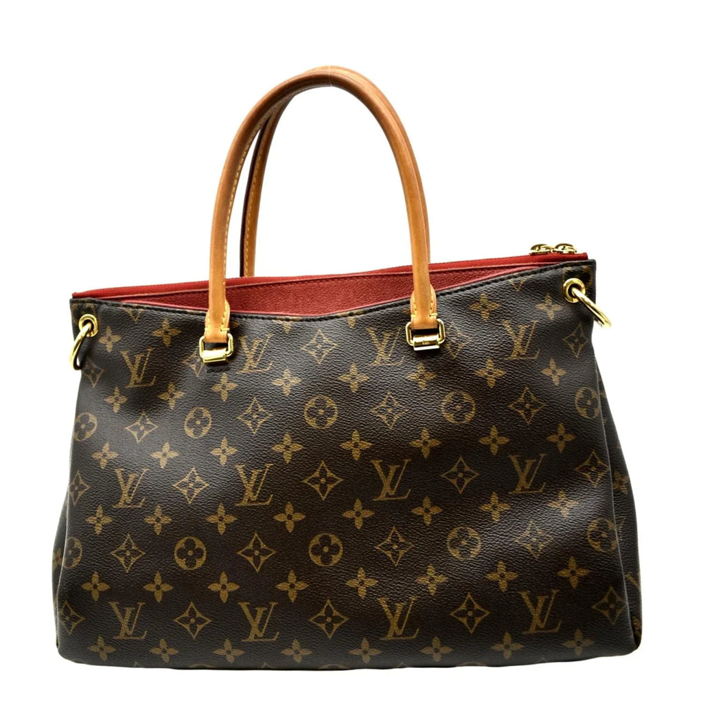 MM VUITTON Bag Canvas Brown Pre-owned Pallas Shoulder LOUIS Monogram