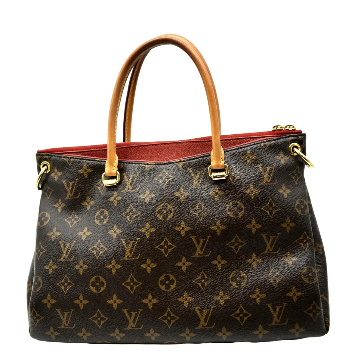 MM VUITTON Bag Canvas Brown Pre-owned Pallas Shoulder LOUIS Monogram
