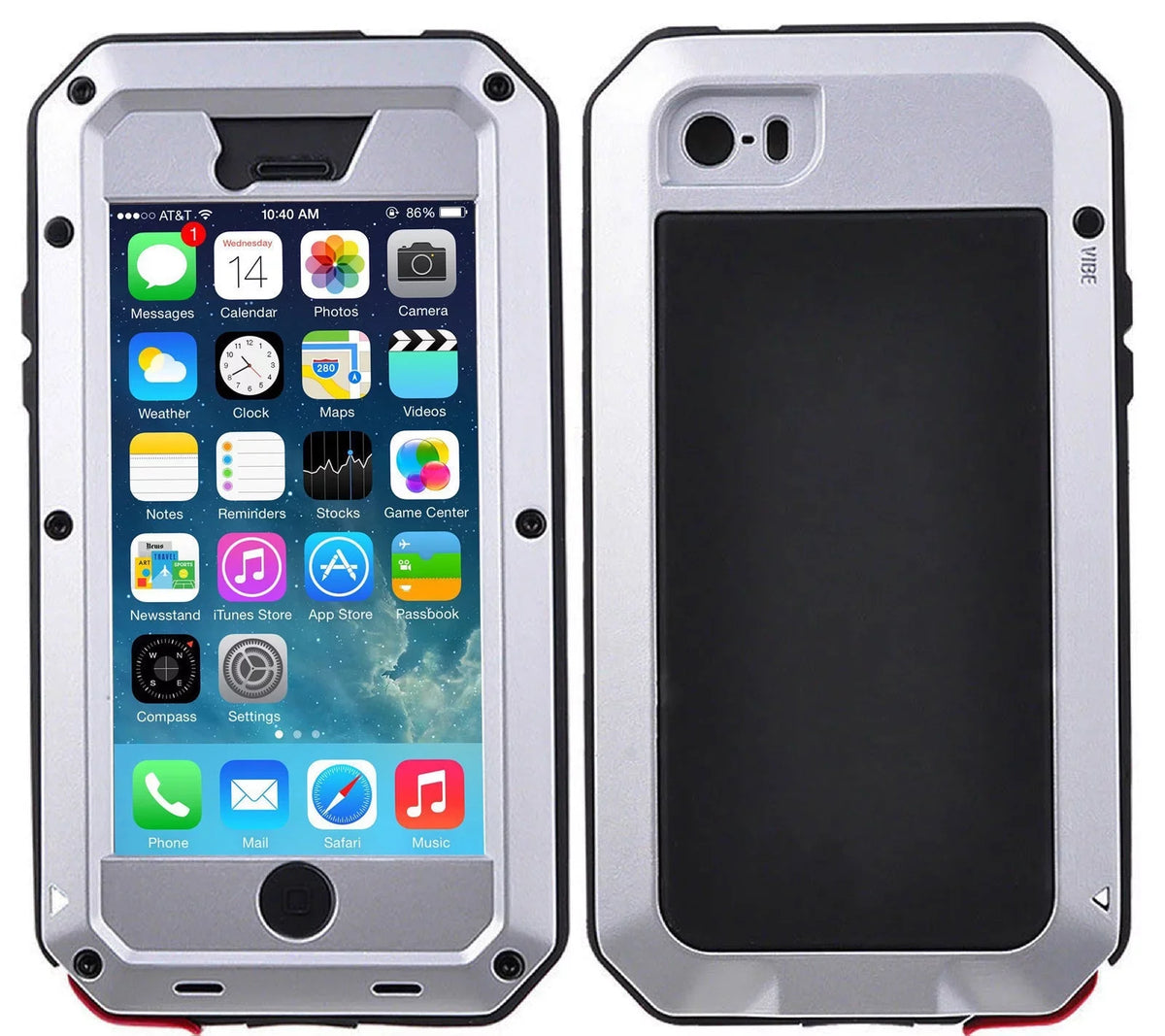 and Military iPhone Protection, Shockproof Resistant Travel 5s Heavy Rugged Duty Glass Aluminum Grade Outdoor Gorilla (Silver) Case Metal Scratch