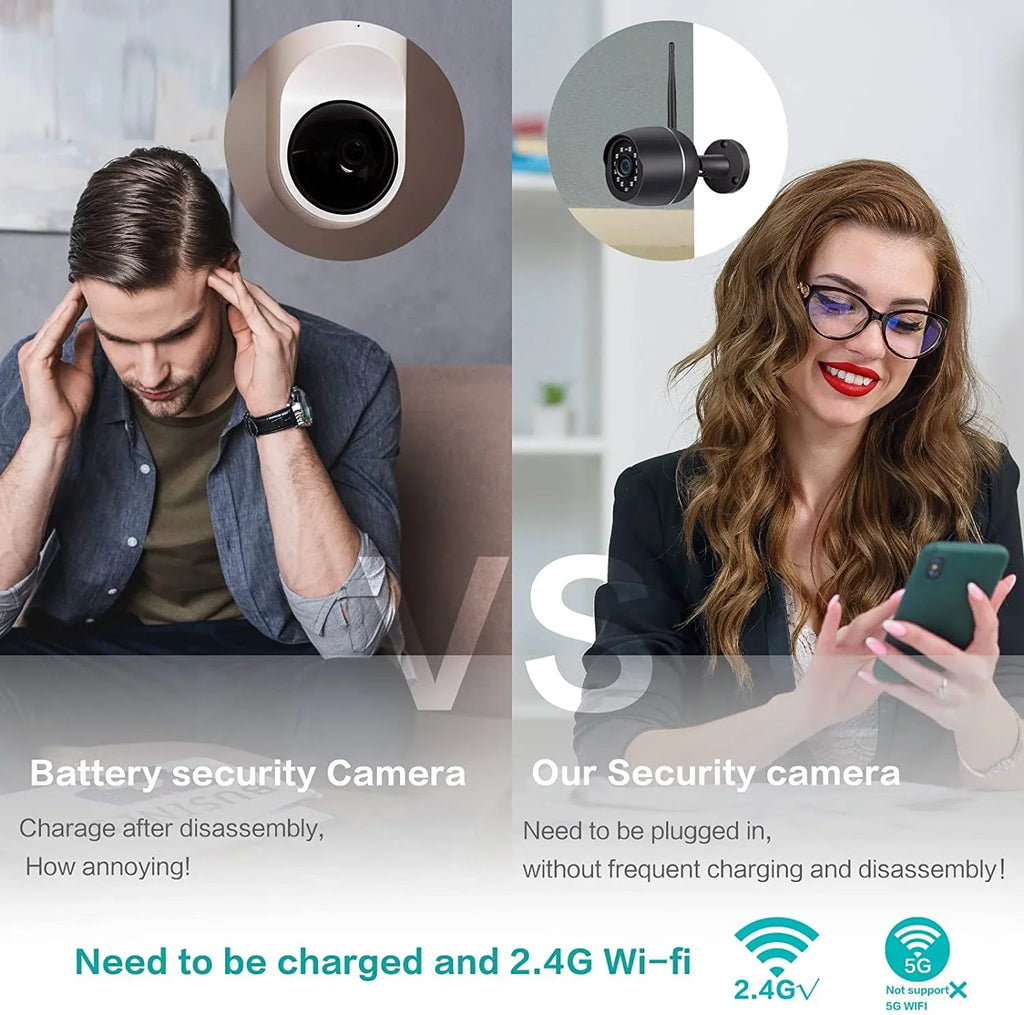 Cameras, Two-Way Bullet Full for Detection with Cloud, Card Alexa Audio, Case WiFi Cameras Camera Waterproof 2 Security Pack Security 1080P Metal Home SD Outdoor Compatible Motion Alert,