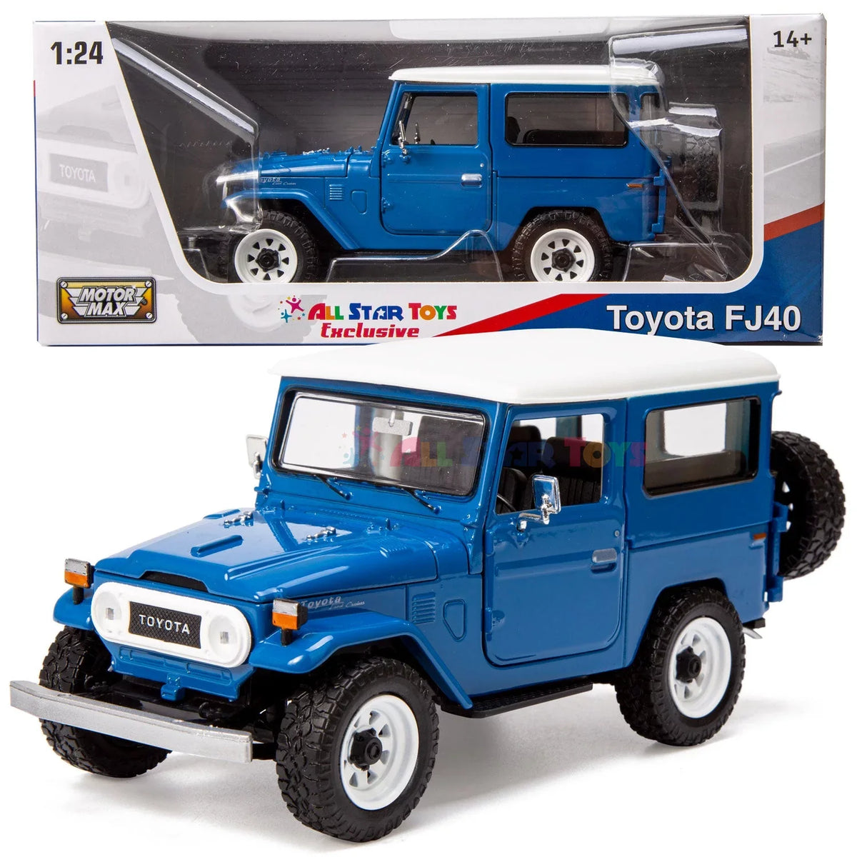 with FJ40 Land Toys Wheels Custom Model Blue 79323 FJ Cruiser J40 Diecast by Off-Road 1/24 Motormax All Royal Exclusive Toyota Star Cruiser