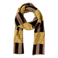 and Brown FXS124 Print Scarf Fendi Striped FF Knitted Yellow Wool