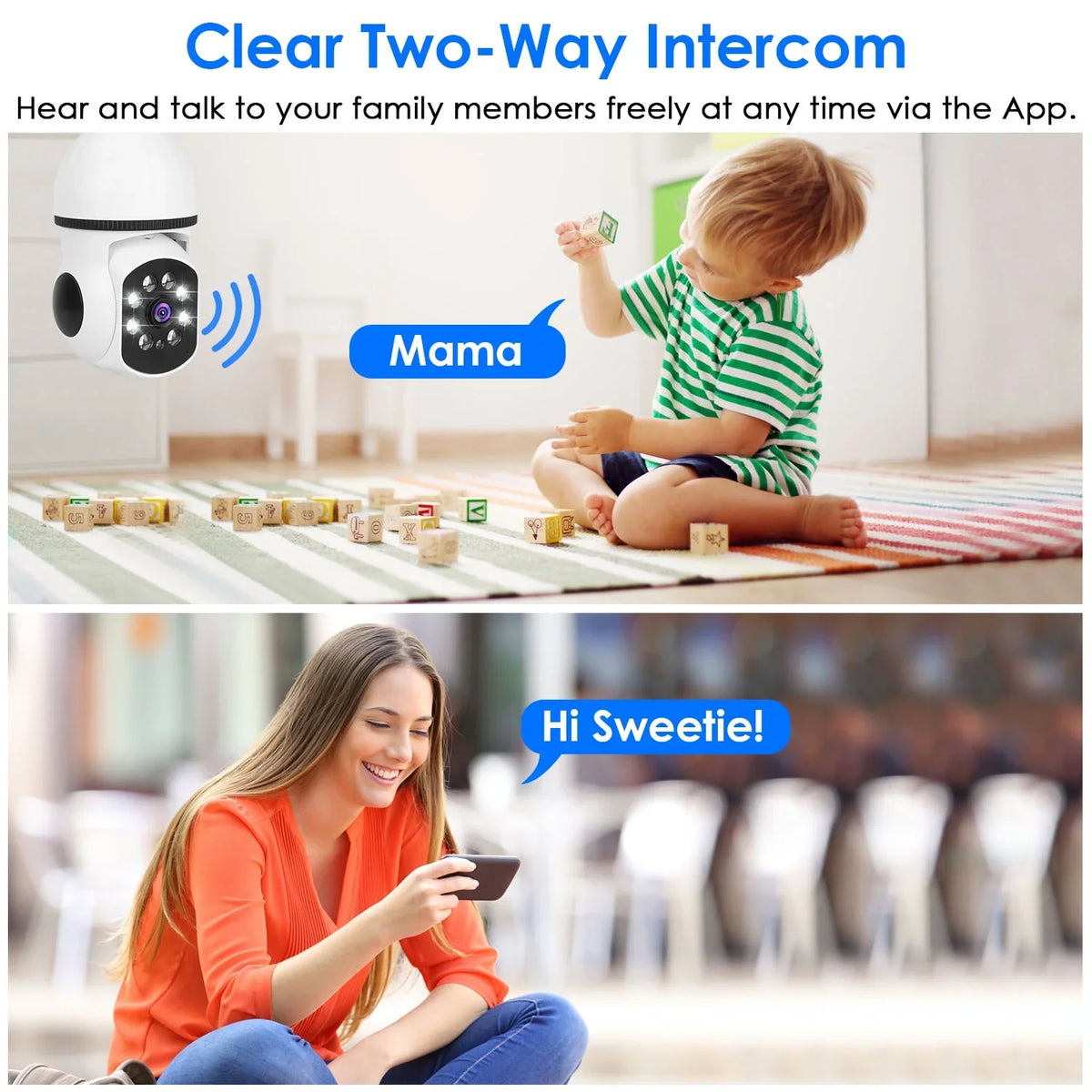 Audio Security iMounTEK Camera Tracking Panoramic WiFi Wireless 1080P Control Alarm 360 APP E27 Bulb Surveillance Camera FHD Electric Degree Two-Way Night Motion Vision